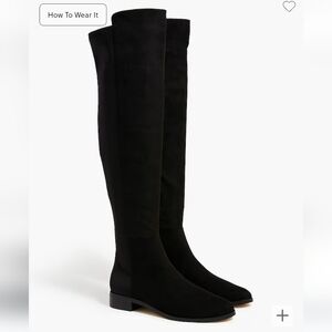J Crew Factory NWOT Black  Knee-high boots with stretch Size 7